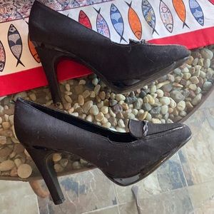 Naturalizer black fabric work heels Size 7.5M